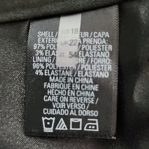 Tahari Tilda Satin Sheath Dress Sleeveless Black Size 18 NWT - Picture 16 of 16